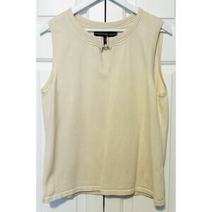 Josephine Chaus Vintage Silk Blend Sleeveless Tank Top Sz XL Cream Y1005